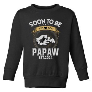 Soon To Be Papaw Est 2024 New Dad Promoted To Papaw Toddler Sweatshirt