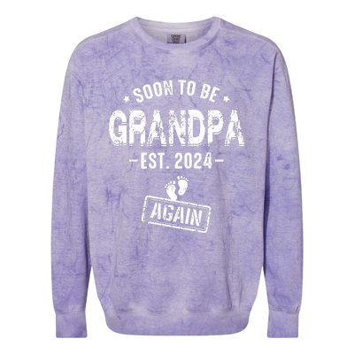 Soon To Be Grandpa Again Promoted To Grandpa Again 2024 Colorblast Crewneck Sweatshirt