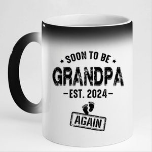 Soon To Be Grandpa Again Promoted To Grandpa Again 2024 11oz Black Color Changing Mug