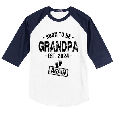 Soon To Be Grandpa Again Promoted To Grandpa Again 2024 Baseball Sleeve Shirt