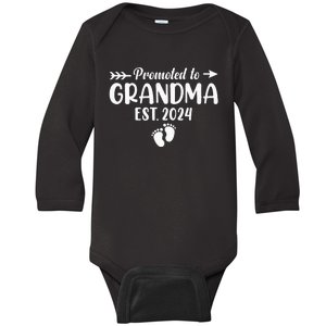 Soon To Be Grandma 2024 Gift Promoted To Grandma Est 2024 Baby Long Sleeve Bodysuit