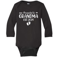 Soon To Be Grandma 2024 Gift Promoted To Grandma Est 2024 Baby Long Sleeve Bodysuit