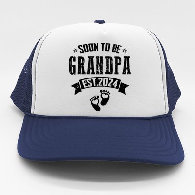 Soon To Be Grandpa Promoted To Grandpa 2024 Trucker Hat