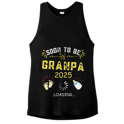 Soon To Be Grandpa 2025 Loading Promoted To Grandpa 2025 Ladies PosiCharge Tri-Blend Wicking Tank