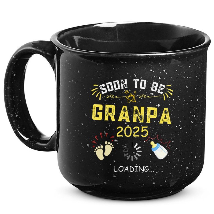 Soon To Be Grandpa 2025 Loading Promoted To Grandpa 2025 15oz Campfire Ceramic Mug