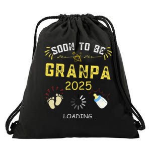 Soon To Be Grandpa 2025 Loading Promoted To Grandpa 2025 Drawstring Bag