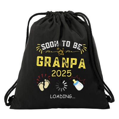 Soon To Be Grandpa 2025 Loading Promoted To Grandpa 2025 Drawstring Bag
