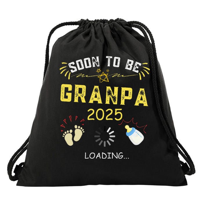 Soon To Be Grandpa 2025 Loading Promoted To Grandpa 2025 Drawstring Bag