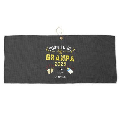 Soon To Be Grandpa 2025 Loading Promoted To Grandpa 2025 Large Microfiber Waffle Golf Towel