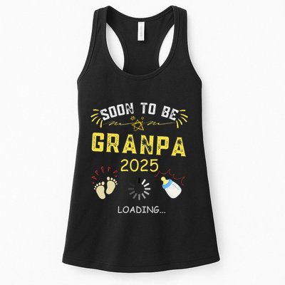 Soon To Be Grandpa 2025 Loading Promoted To Grandpa 2025 Womens Tank Top