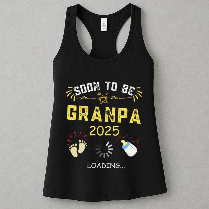 Soon To Be Grandpa 2025 Loading Promoted To Grandpa 2025 Womens Tank Top