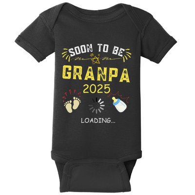 Soon To Be Grandpa 2025 Loading Promoted To Grandpa 2025 Baby Bodysuit