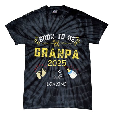 Soon To Be Grandpa 2025 Loading Promoted To Grandpa 2025 Tie-Dye T-Shirt
