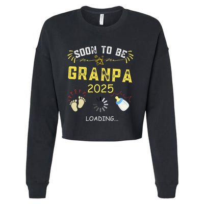 Soon To Be Grandpa 2025 Loading Promoted To Grandpa 2025 Cropped Pullover Crew