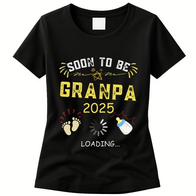 Soon To Be Grandpa 2025 Loading Promoted To Grandpa 2025 Womens T-Shirt