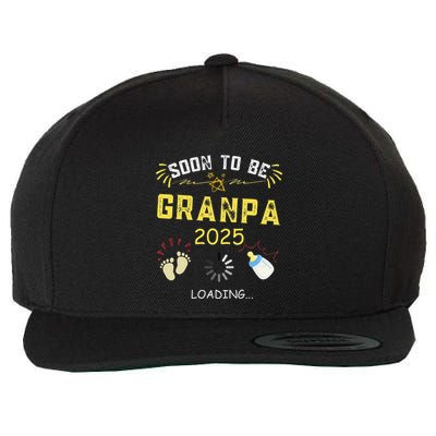 Soon To Be Grandpa 2025 Loading Promoted To Grandpa 2025 Wool Snapback Cap