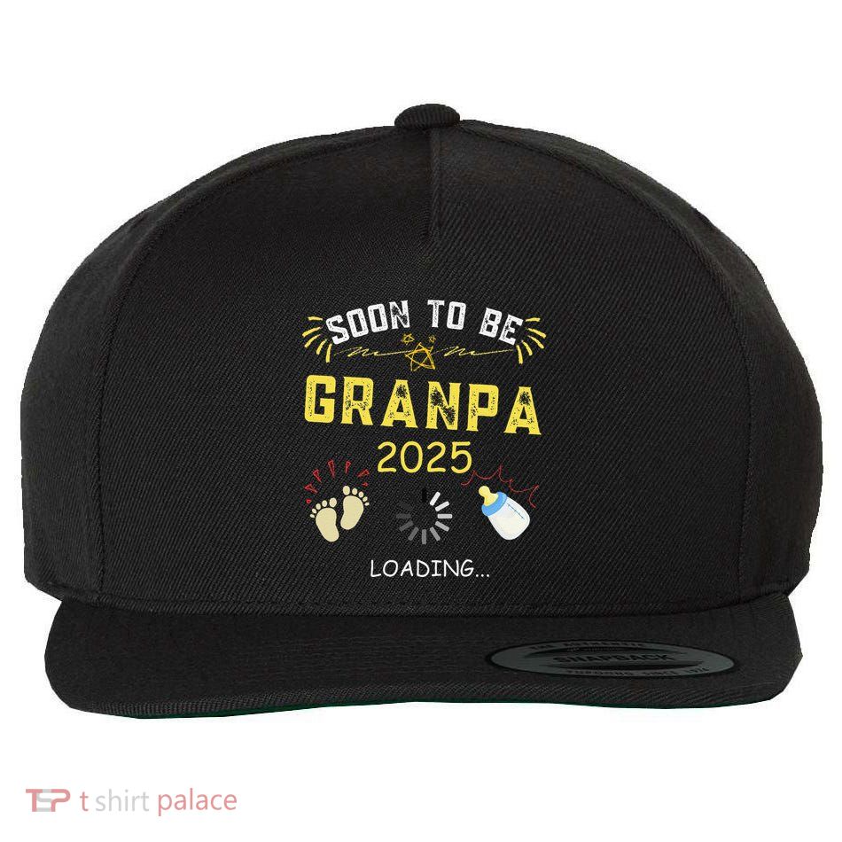Soon To Be Grandpa 2025 Loading Promoted To Grandpa 2025 Wool Snapback Cap