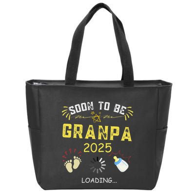 Soon To Be Grandpa 2025 Loading Promoted To Grandpa 2025 Zip Tote Bag