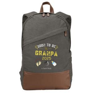 Soon To Be Grandpa 2025 Loading Promoted To Grandpa 2025 Cotton Canvas Backpack