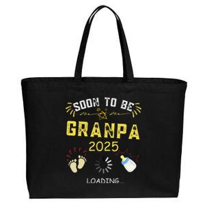 Soon To Be Grandpa 2025 Loading Promoted To Grandpa 2025 Cotton Canvas Jumbo Tote