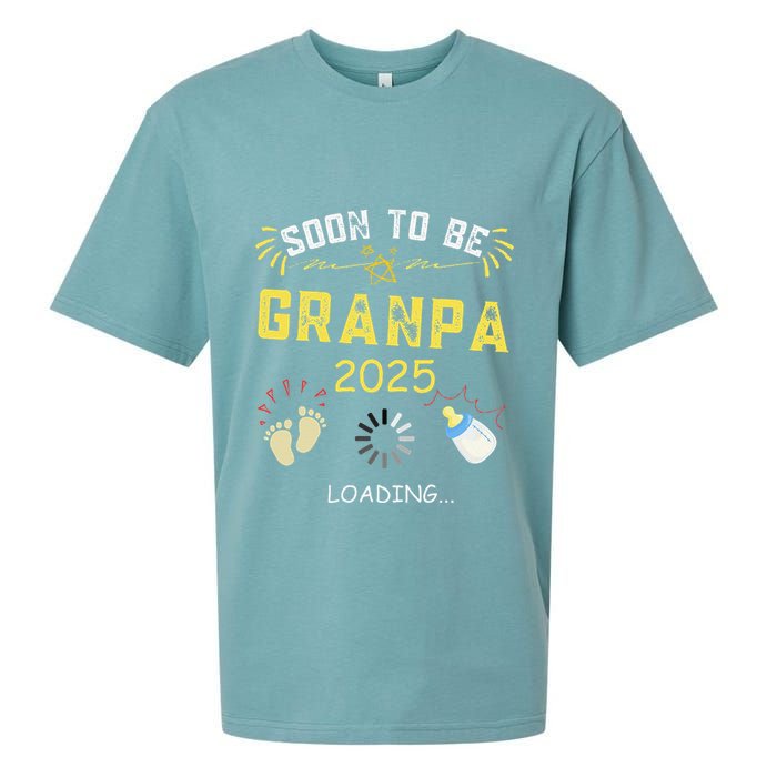 Soon To Be Grandpa 2025 Loading Promoted To Grandpa 2025 Sueded Cloud Jersey T-Shirt