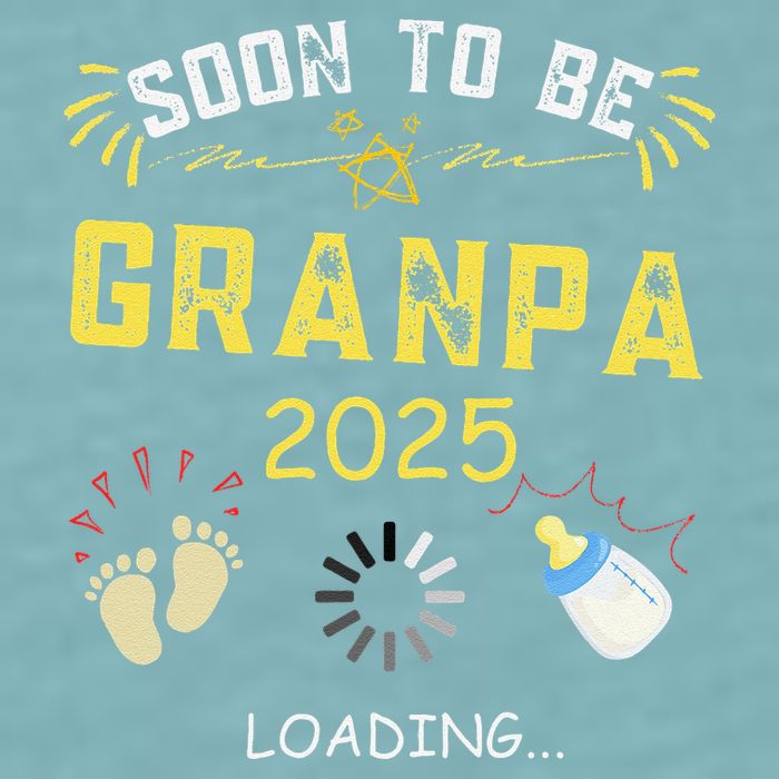 Soon To Be Grandpa 2025 Loading Promoted To Grandpa 2025 Sueded Cloud Jersey T-Shirt
