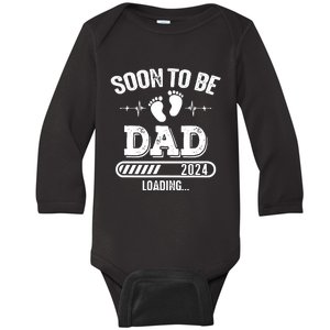 Soon To Be Dad 2024 Loading For Pregnancy Announcement Baby Long Sleeve Bodysuit