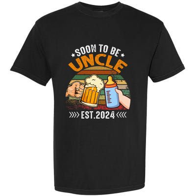 Soon To Be Uncle Again 2024 Funny Pregnancy Announcement Dad Garment-Dyed Heavyweight T-Shirt