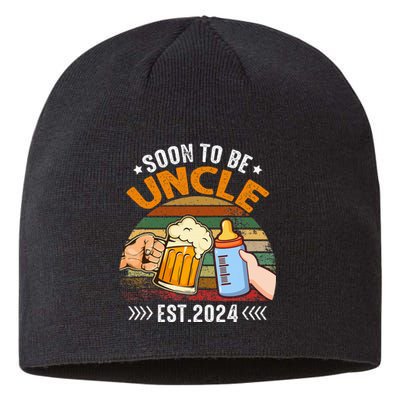 Soon To Be Uncle Again 2024 Funny Pregnancy Announcement Dad Sustainable Beanie