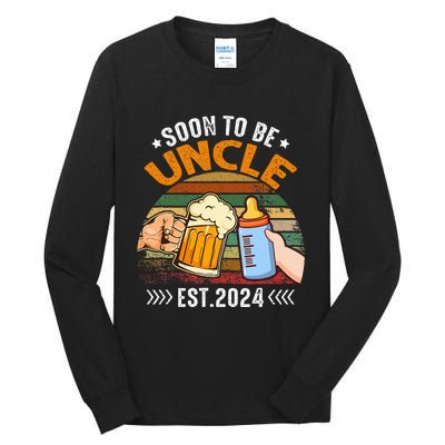 Soon To Be Uncle Again 2024 Funny Pregnancy Announcement Dad Tall Long Sleeve T-Shirt