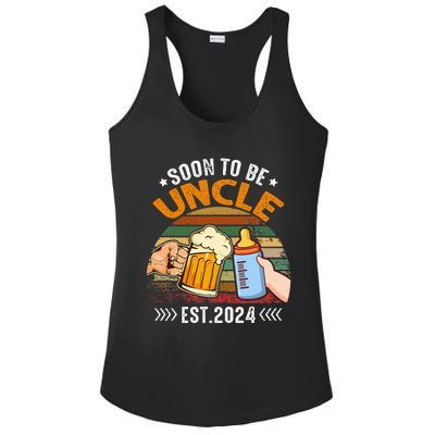 Soon To Be Uncle Again 2024 Funny Pregnancy Announcement Dad Ladies PosiCharge Competitor Racerback Tank