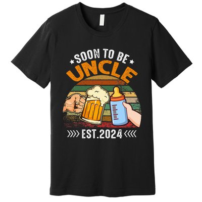 Soon To Be Uncle Again 2024 Funny Pregnancy Announcement Dad Premium T-Shirt