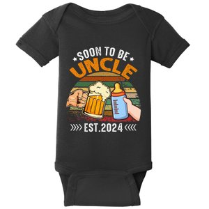 Soon To Be Uncle Again 2024 Funny Pregnancy Announcement Dad Baby Bodysuit