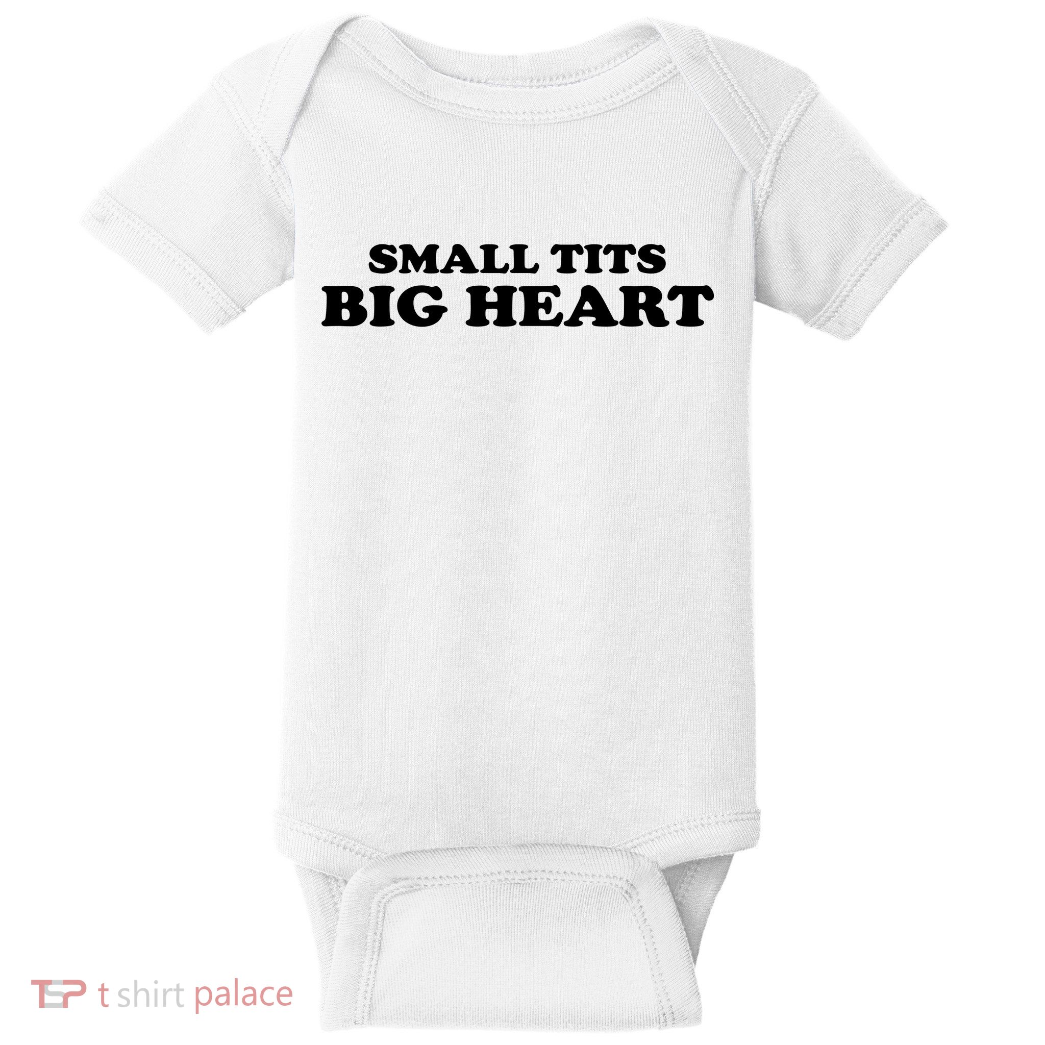 Small Tits Big Heart Funny Girl Baby Bodysuit