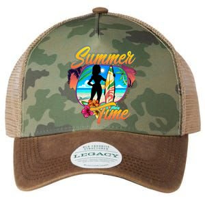 Summer Time Beach Vibes Print Legacy Tie Dye Trucker Hat