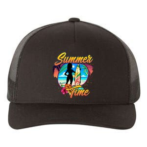 Summer Time Beach Vibes Print Yupoong Adult 5-Panel Trucker Hat