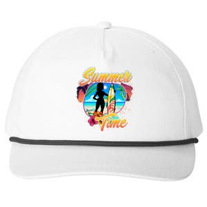 Summer Time Beach Vibes Print Snapback Five-Panel Rope Hat