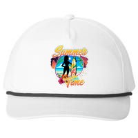 Summer Time Beach Vibes Print Snapback Five-Panel Rope Hat