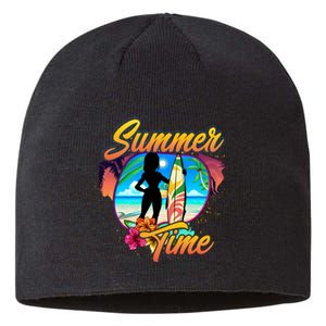 Summer Time Beach Vibes Print Sustainable Beanie