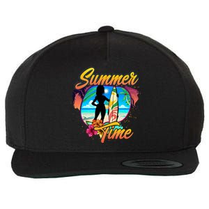 Summer Time Beach Vibes Print Wool Snapback Cap