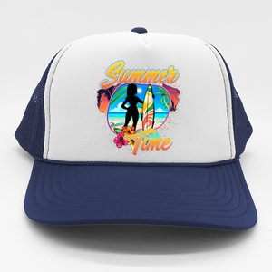 Summer Time Beach Vibes Print Trucker Hat