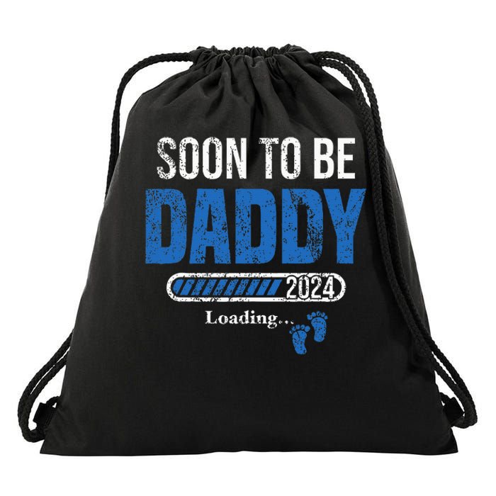 Soon To Be Daddy 2024 Fathers Day Drawstring Bag