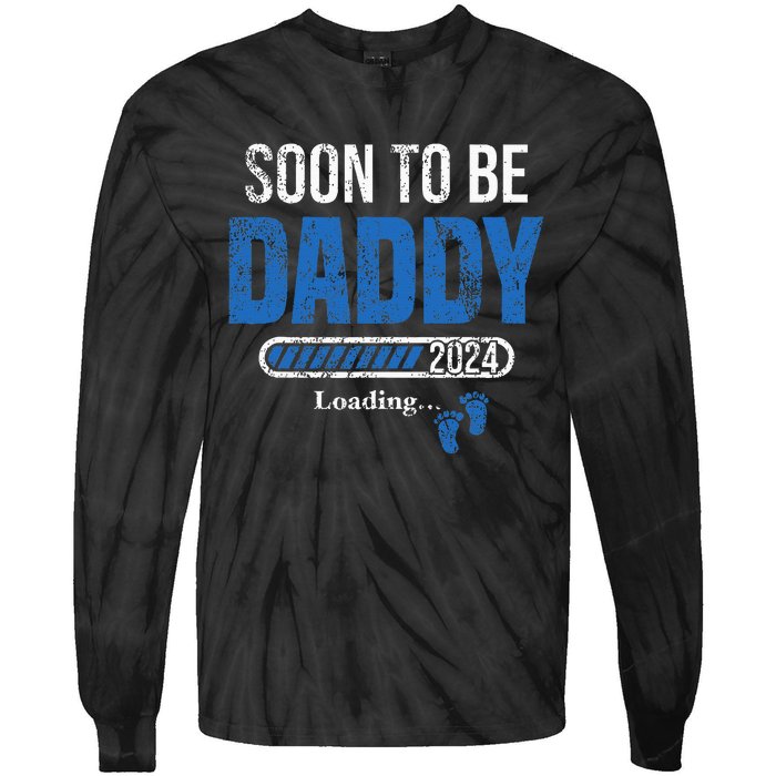 Soon To Be Daddy 2024 Fathers Day Tie-Dye Long Sleeve Shirt