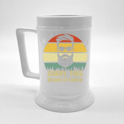 Sorry This Beard Is Taken Bearded Valentines Day Beer Stein