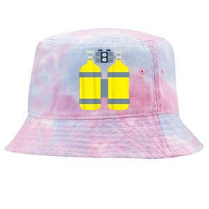 Scuba Tank Backprint Halloween Costumes Scuba Diver Tie-Dyed Bucket Hat