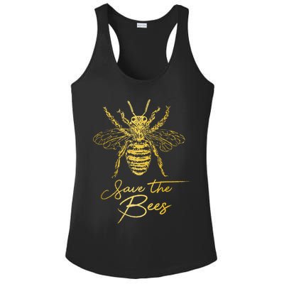 Save The Bees Beekeeper Beekeeping Vintage Bee Ladies PosiCharge Competitor Racerback Tank