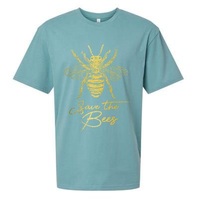 Save The Bees Beekeeper Beekeeping Vintage Bee Sueded Cloud Jersey T-Shirt