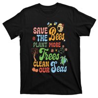 Save the Bees Plant More Trees Climate Change Funny Earth T-Shirt