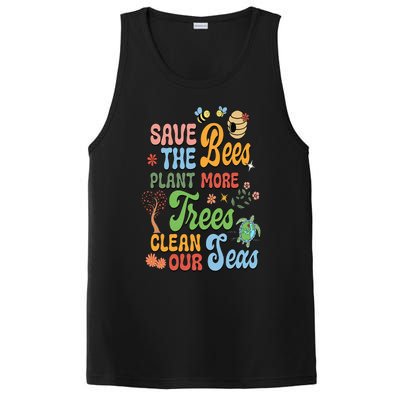 Save the Bees Plant More Trees Climate Change Funny Earth PosiCharge Competitor Tank