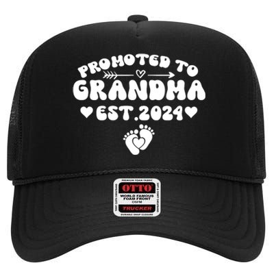 Soon To Be Grandma 2024 Gift Promoted To Grandma Est 2024 High Crown Mesh Back Trucker Hat